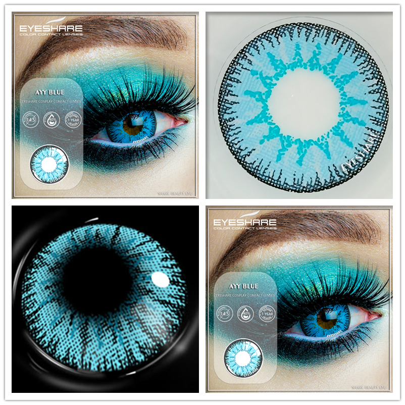 EYESHARE 2pcs Colored Contact Lenses For Eyes Cosplay Colored Lenses Blue Contact Lens Yearly Beautiful Pupil Eyes Contact Lens