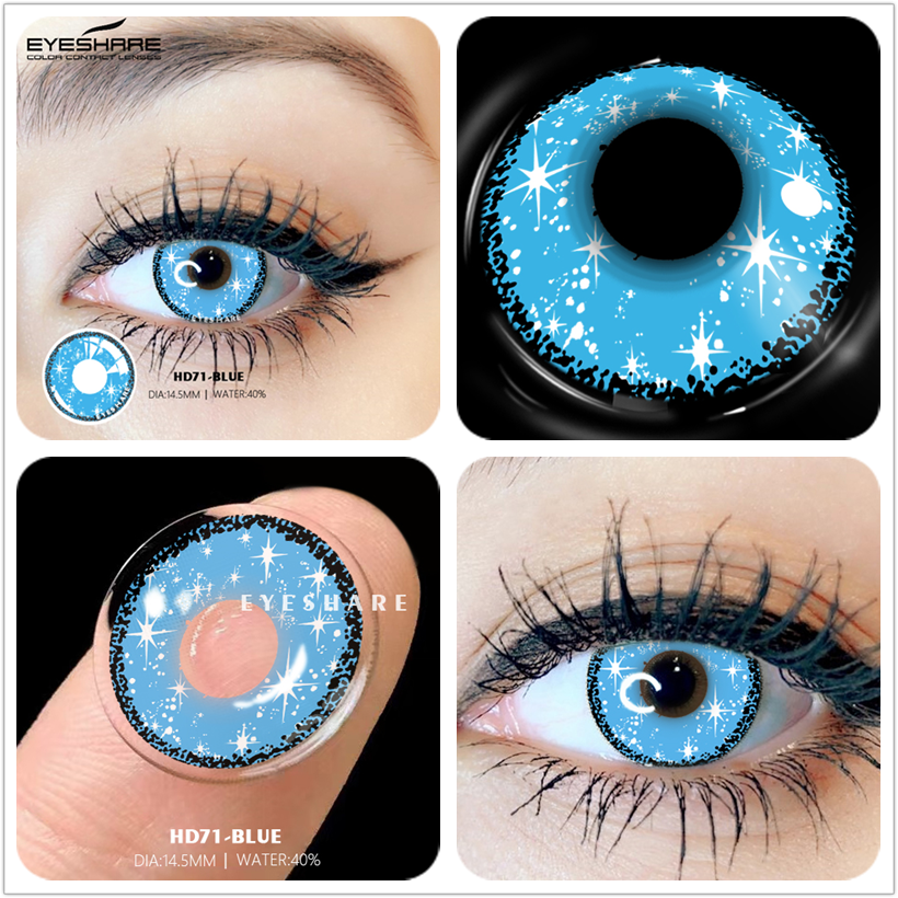 EYESHARE 2pcs Colored Contact Lenses For Eyes Cosplay Colored Lenses Blue Contact Lens Yearly Beautiful Pupil Eyes Contact Lens