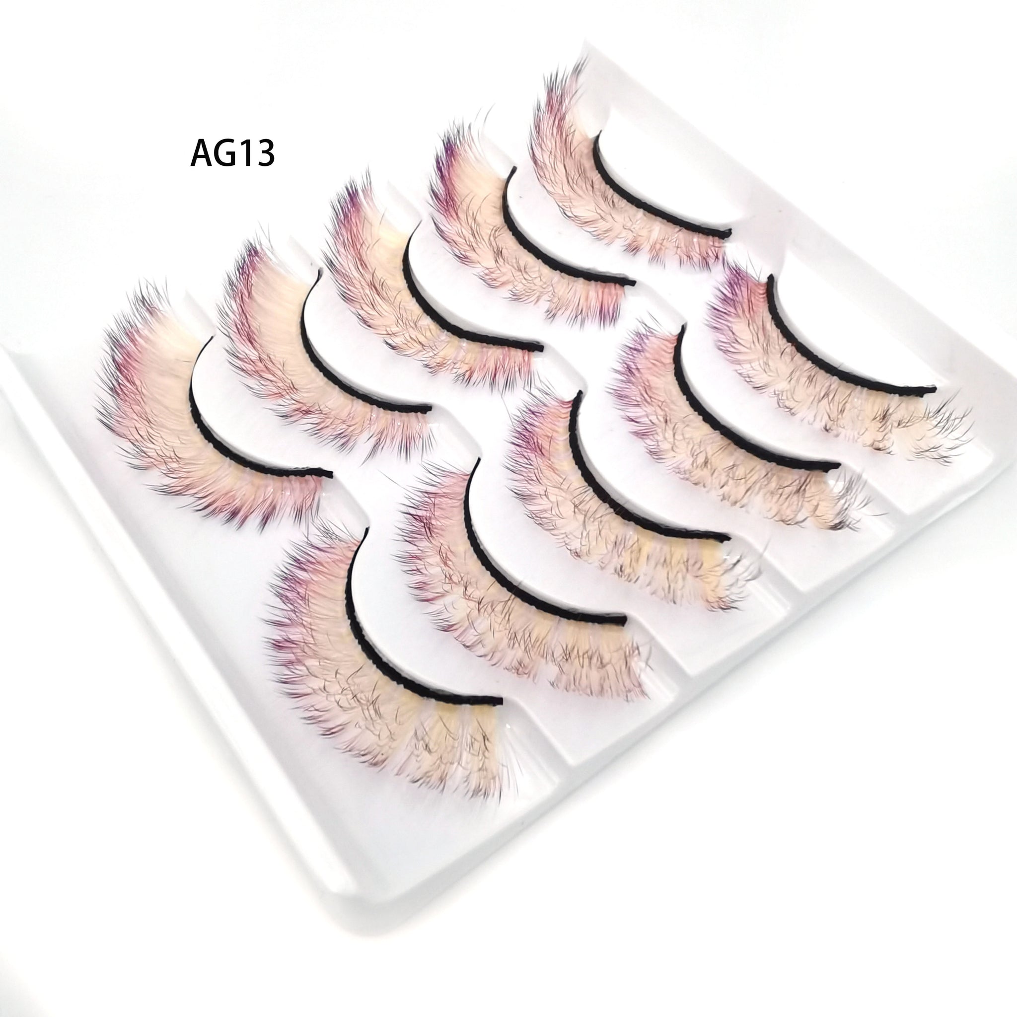 New 5 pairs 3D Mink Eyelashes Colorful 100% Mink Lashes Gradient Pink Blue Red White False Eyelashes Fluffy Soft Cilias Vendor