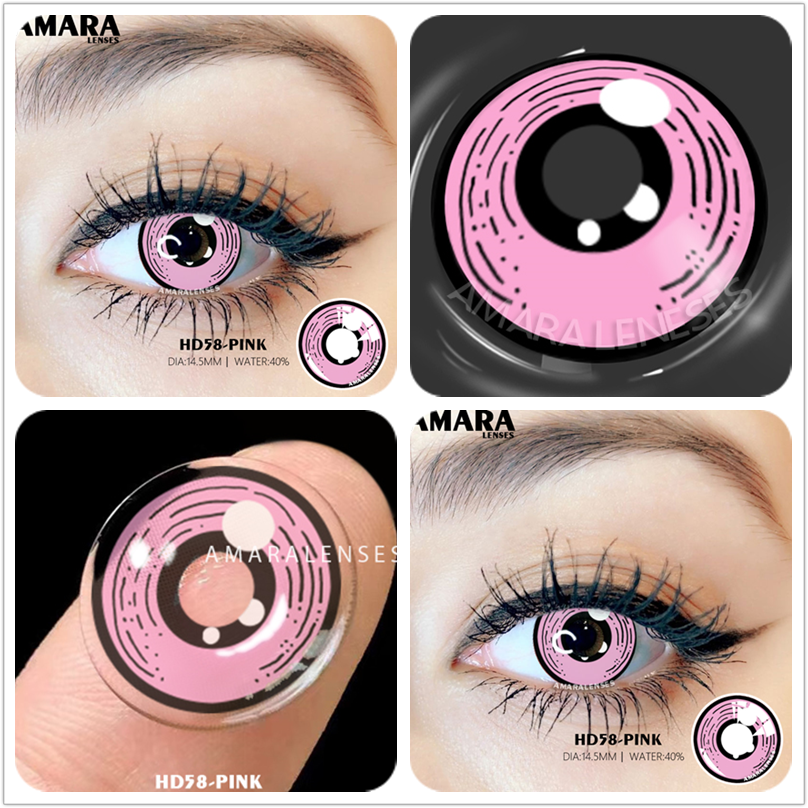 AMARA Color Contact Lenses For Eyes 2pcs Anime Cosplay Colored Lenses Blue Crazy Halloween Lenses Contact Lens Beauty Makeup