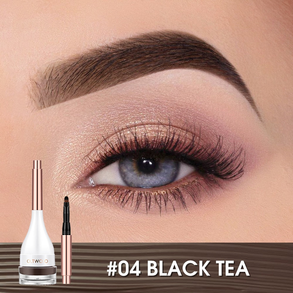 O.TWO.O Eyebrow Pomade Brow Mascara Natural Waterproof Long Lasting Creamy Texture 4 Colors Tinted Sculpted Brow Gel with Brush