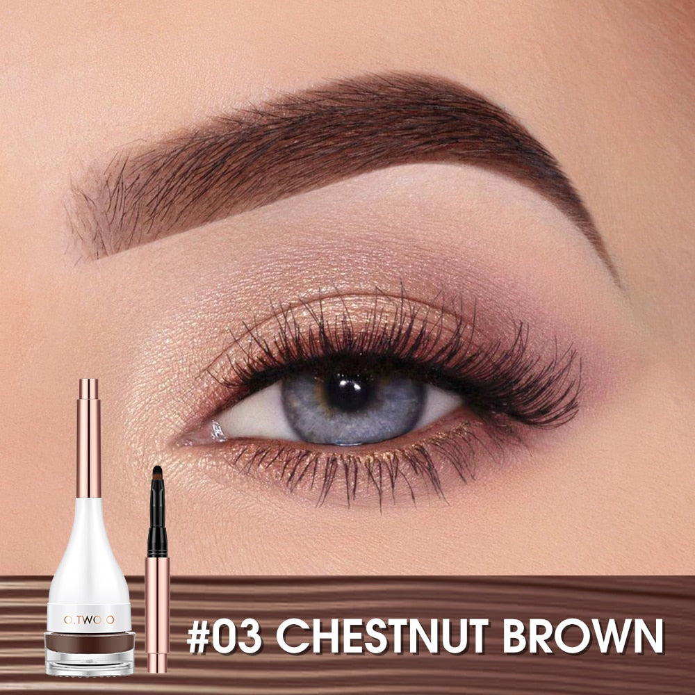 O.TWO.O Eyebrow Pomade Brow Mascara Natural Waterproof Long Lasting Creamy Texture 4 Colors Tinted Sculpted Brow Gel with Brush